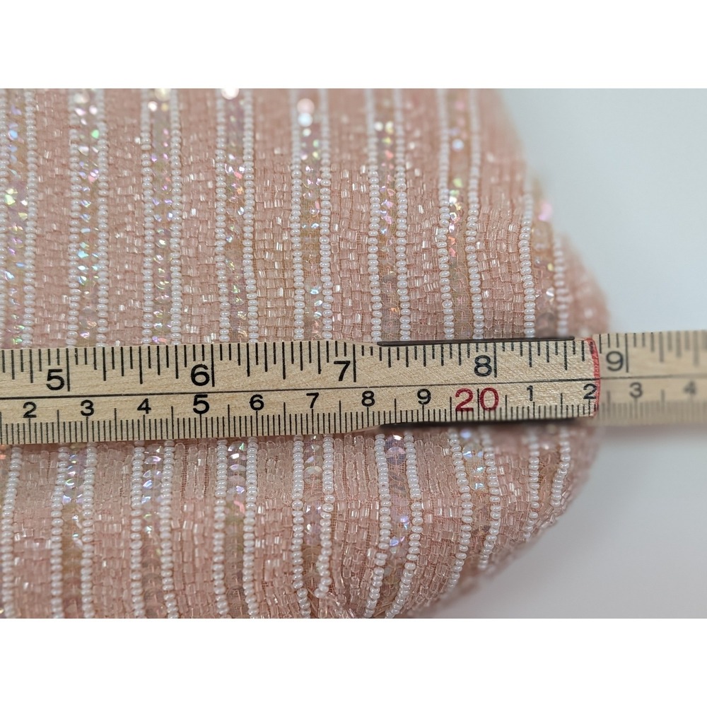 Bags by Josef Vintage Pink Beaded Sequin Evening Bag Clutch Made in France MCM - Picture 11 of 14